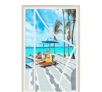 Side Opening Magnetic Fly Screens Door White 65x200cm Top Anti-Tearing Mesh Net Curtain with MagnetTop-to-Bottom Seal Automatically Hands Free Keep Bugs Out Lets Fresh Air in