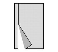 Side Opening Magnetic Screen Door 110x190cm, Heavy Duty Fly Door Screen Mesh, Stay Open Option with Buckles, Black