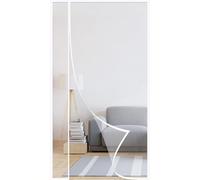 Side Opening Magnetic Screen Door 115x205cm Left OR Right Opening Fly Screen French Doors Snap Shut Automatically for Patio Door Sliding French White