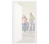 Side Opening Magnetic Screen Door for Garage Entry 75x225cm Heavy Duty Tear Resistant Mesh Self Closing Hands Free for Workshop Patio No Drilling Washable White