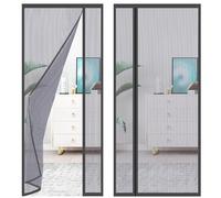 Side Opening Magnetic Screen Door, Reinforced Top Middle Anti-Tearing Mosquito Net Curtain Black (100x210CM)
