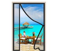 Side Opening Magnetic Screen Doors 295x205cm Black Prevents The Insect Keeping Out Flies Easy to Install Without Drilling for Doors Window Balcony
