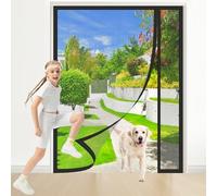 Side Opening Magnetic Screen Fly Door 80x190cm Black Anti Mosquito Mesh Fly Curtain Close Automatically for Indoor Outdoor Kid & Pet Friendly