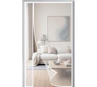 Side Opening Mosquito Net Door 75x190cm Side Opening Polyester Door Heavy Duty Bugs Screen with Full Frame Hook and Loop Powerful Magnets Keeps Bugs Mosquito Out White