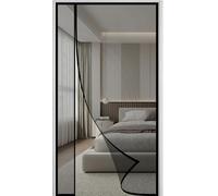Side Opening Mosquito Net Door 75x205cm Side Opening Mosquito Net DoorFly Screen French Doors Full Frame Magic Tape with Powerful Magnets Keep Insects Out Black