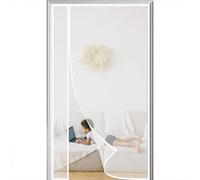 Side Opening Mosquito Net Door 80x200cm Side Opening Magnetic Fly Screens for Doors Magic Paste Curtains with Powerful Magnets & Full Frame Magic Tape Keep Insects Out White