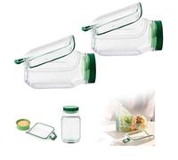 Side Opening Salad Jar,Leakproof Dressing Container, Lid-to-Bowl Design, Reusable Salad Jar with Dressing Cup,Shaker for On The Go Fresh Meals, Microwave Dishwasher(2PCS)