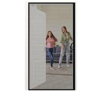 Side Opening Screen Door with Tear Resistant Border 90x260cm Reinforced Magnetic Strips Self Sealing for French Door Balcony Kid Safe Machine Washable Black