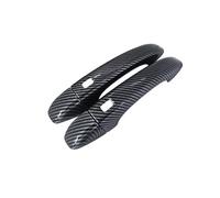 Side Outer Door Handle For Talisman For Samsung SM6 2015~2022 Auto Door Handle Cover Stickers Trim Set Black Carbon Fiber Exterior Car Exterior Door Handles(2 Smart Button A)