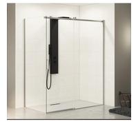 Side Panel Kinedo Ekinox F, for door C, left-hand profile 800x2070mm Brushed Stainless Steel