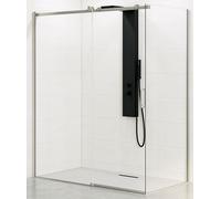 Side Panel Kinedo Ekinox F, for door C, right-hand profile 700x2070mm Brushed Stainless Steel