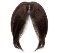 Side Part Wig Human Hair 12" Invisible Natrual Comfortable Faux 3D Air Clip on Bangs for Women and Girls