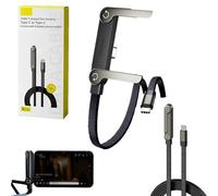 Side Phone Charger, Chargestand 2-in-1 Cable, 240w Super Fast Charging Invisible Holder Charger Cable with Stand, C to C, U to C, C to Linghting 4.9fts (C to C)