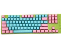 Side Print 87 Keys Miami Thick PBT OEM Profile Keycap for MX Switches GH60 Tenkeyless Mechanical Gaming Keyboard (Only Keycap)