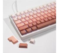 Side Printed Keycaps, Pbt Double Shot Keycaps, Shine Through Keycaps,133 Keys Cherry Profile Red Gradient Keycap Set for Mechanical Keyboard 61/64/84/87/104/108(red)
