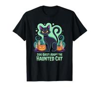 Side Quest: Adopt The Haunted cat, Funny cat Halloween T-Shirt