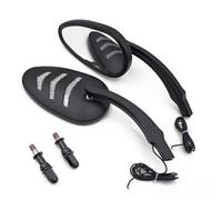 Side Rearview For Harley M10 2008 2009 2010 2011 2012 2013 Motorcycle Modified Rearview Mirror With Turn Signal Equipment Accessories(Black- Silver)