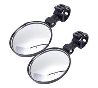 Side Rearview Mirror 360° Rotation Wide-Angle Convex Mirror Bicycle Rearview Side Mirrors With Adjustable Elastic Plastic Buckle Strap(2pcs Large)