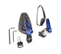 Side Rearview Mirror 7/8" 22mm CNC Motorcycle Rearview Mirrors Universal Blue Glass Scooter Bar End Handlebar Mirror Rear View Accessories