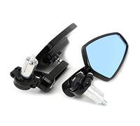 Side Rearview Motorcycle Rear View Handle Bar End Side Rearview Mirrors For SUZUKI GSXR 750 600 1000 K1 K2 K3 K4 K5 K6 K7 K8 K9 K10 K11 K12(Black- Silver)