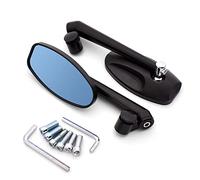 Side Rearview Motorcycle Rear View Mirror CNC Side Mirrors Billet Aluminum For Suzuki GSF600 Bandit GS1000 GS500 GSX1100F For Katana(Black- Silver)