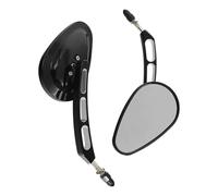 Side Rearview Motorcycle Rear View Mirror Side Mirrors For Harley Fat Boy Lo FLSTFB For Forty Eight XL1200X 2010-2017 2016 2015 2014 2013 2012 2011(Black- Silver)