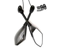 Side Rearview Motorcycle W/Turn Signal Light Rear View Side Mirrors For Kawasaki ZX10R 2004-2005 ZX12R 2000-2006 2005 2004 ZX6R/ZX636/ZX6RR 2001-2004(Carbon fiber)