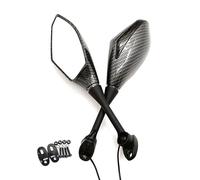 Side Rearview Motorcycle W/Turn Signal Light Rear View Side Wing Mirrors For H-onda CBR 125R/150R/250R 2011-2023 2022 2021 2020 2019 2018 2017 2016 2015(Carbon fiber)