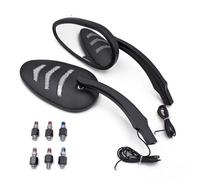 Side Rearview Universal Modified Rearview Mirror For Harley M10 2008 2009 2010 2011 2012 2013 Motorcycle With Turn Signal Accessories(Black- Silver)