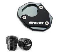 Side reinforcement Motorcycle Side Stand Footrest Extension Pad Support Enlargement Plate For Trident 660 For Daytona 660 2021-2025(Titanium)