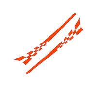 Side Skirts 2pcs 220x25cm DIY Both Sides Stickers Racing Stripes Camouflage Products Car Wrap Vinyl Film Car Accessories(Orange)