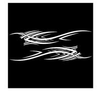 Side Skirts 2pcs Fire Flame Car Styling Stickers Car Vinyl Decal Both Side Body Automobiles Parts Accessories(White)