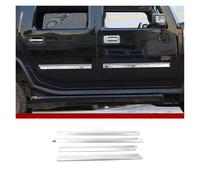 Side Skirts 4pcs For Hummer H2 2003 2004 2005 2006 2007 2008 2009 Stainless Steel Side Door Trim Side Door Body Molding Strips Cover Trim(Style C)
