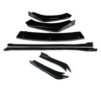 Side Skirts Cars For A7 2015 2016 2017 2018 Car Front Bumper Splitters Lip Body Kit Spoiler Side Extensions Rear Angle ABS Step Skirt(Gloss Black)
