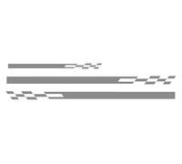 Side Skirts Cars For Skoda For Fabia For Karoq For Citigo For Visions For SuperB For Yeti Side Stripes Graphics Racing Sport Stickers Step Car 1 Set 3 Pcs(Ash)