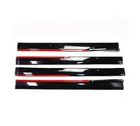 Side Skirts For Benz 4PCS Carbon Look/Black 2400MM Universal Side Skirt Extensions Car Side Skirts Winglet Splitters Lip(Black red edge)