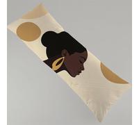 Side Sleeper Pillow Cover Africa Bolster Pillow Woman Full Body Pillowcase, Soft Linen Cushion Cover, 40 x 145 cm Long Pregnancy Pillows for Support and Side Sleeper with Invisible Zipper Y4-854