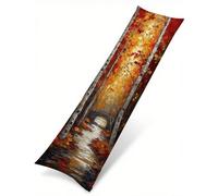 Side Sleeper Pillow Cover Autumn Cushion Covers 50 x 150 cm Sofa Cushions Covers Forest Large Pillow Cases Linen Improve Sleep Quality, Double-Sided Printing for Bedroom Bed, Gifts for Women T-4223