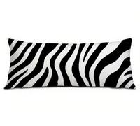 Side Sleeper Pillow Cover Black Cushion Covers 40 x 120 cm Body Pillow Cover, Leopard Print Large Bolster Pillowcase, Linen Improve Sleep Quality, Long Pillows for Christmas Decor Couch Bed R-10403