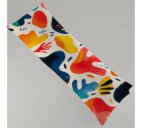 Side Sleeper Pillow Cover Colorful Bolster Pillow Abstract Full Body Pillowcase, Soft Linen Cushion Cover, 60 x 180 cm Long Pregnancy Pillows for Support and Side Sleeper with Invisible Zipper Y4-756