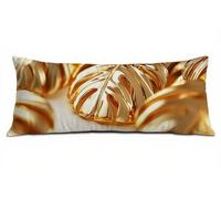 Side Sleeper Pillow Cover Gold Cushion Covers 16 x 48 in Body Pillow Cover, Leaf Large Bolster Pillowcase, Velvet Improve Sleep Quality, for Side & Back Sleepers, Maternity & Pregnancy Support B-6922