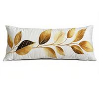 Side Sleeper Pillow Cover Gold Cushion Covers 16 x 48 in Body Pillow Cover, Leaf Large Bolster Pillowcase, Velvet Improve Sleep Quality, for Side & Back Sleepers, Maternity & Pregnancy Support B-6878
