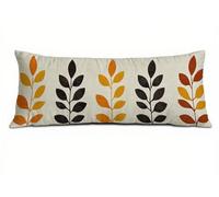 Side Sleeper Pillow Cover Gold Cushion Covers 30 x 90 cm Sofa Cushions Covers Leaf Large Pillow Cases Linen Improve Sleep Quality, Double-Sided Printing with Invisible Zipper for Bedroom Bed T-9797