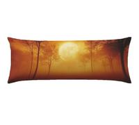 Side Sleeper Pillow Cover Orange Color Bolster Pillow Cases 60x180 Brown Cushion Covers, Super Soft Long Pillows, with Invisible Zipper Decorative Pillows Case for Anniversaries, Gifts for Women Q-837