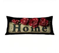 Side Sleeper Pillow Cover Red Cushion Covers 40 x 120 cm Body Pillow Cover, Rose Large Bolster Pillowcase, Linen Improve Sleep Quality, for Side & Back Sleepers, Maternity & Pregnancy Support, Gifts