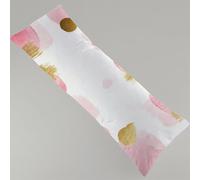 Side Sleeper Pillow Cover Simple Bolster Pillow Pink Full Body Pillowcase, Soft Linen Cushion Cover, 50 x 150 cm Long Pregnancy Pillows for Support and Side Sleeper with Invisible Zipper Y4-1222