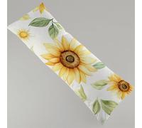 Side Sleeper Pillow Cover Simple Bolster Pillow Sunflower Full Body Pillowcase, Soft Linen Cushion Cover, 30 x 90 cm Long Pregnancy Pillows for Support and Side Sleeper with Invisible Zipper Y4-1232