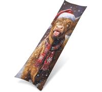 Side Sleeper Pillow Cover Snowflake Cushion Covers Highland Cattle Sofa Cushions Covers 30x90cm Large Pillow Cases Velvet Improve Sleep Quality, Double-Sided Printing for Sofa Bedroom Bed, Model1356