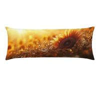 Side Sleeper Pillow Cover Yellow Bolster Pillow Cases 40 x 140 Flowers Cushion Covers, Super Soft Long Pillows, with Invisible Zipper Decorative Pillows Case for Anniversaries, Gifts for Women Q-779