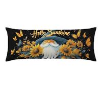 Side Sleeper Pillow Cover Yellow Bolster Pillow Cases 40 x 140 Flowers Cushion Covers, Super Soft Long Pillows, with Invisible Zipper Decorative Pillows Case for Anniversaries, Gifts for Women Q-789